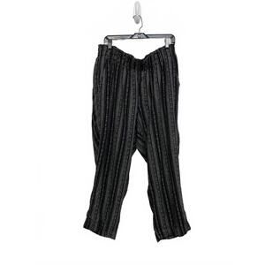 Linen Blend Black and Gray Striped Casual Soft Pants Size XL Briggs Coastal Surf